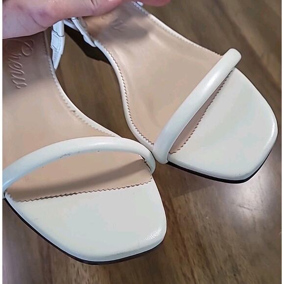 J.Crew White Leather Double Strap Wedge Sandals Size 10 – Open‑Toe Mules – GUC - Picture 4 of 7